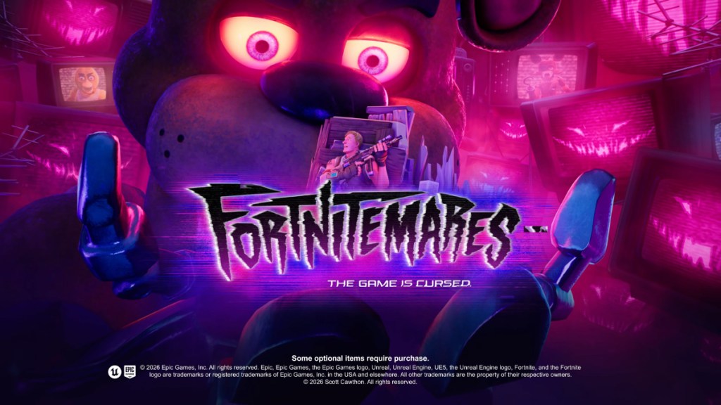 Five Nights at Freddy's x Fortnitemares 2026 official key art.