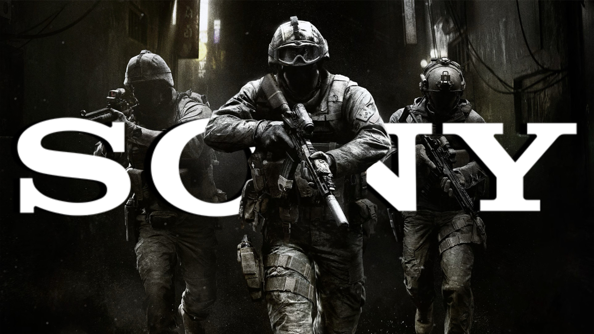 Call of Duty: Modern Warfare 4 official image with soldiers with the Sony logo in the background.