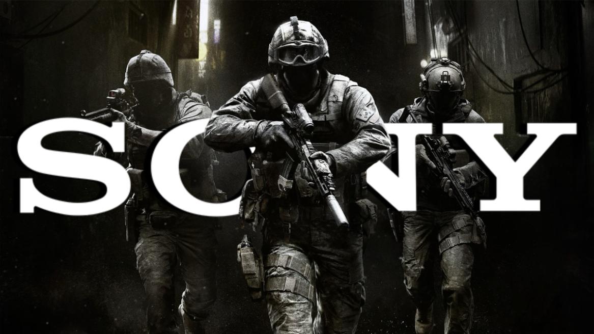 Call of Duty: Modern Warfare 4 official image with soldiers with the Sony logo in the background.