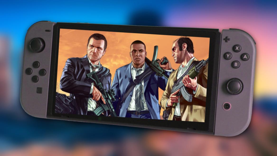 GTA 5 official promo art on the Nintendo Switch 1.