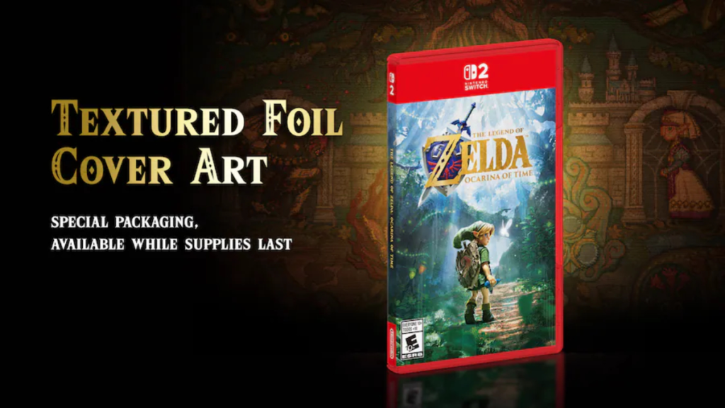 The Legend of Zelda: Ocarina of Time Remake textured foil cover art.
