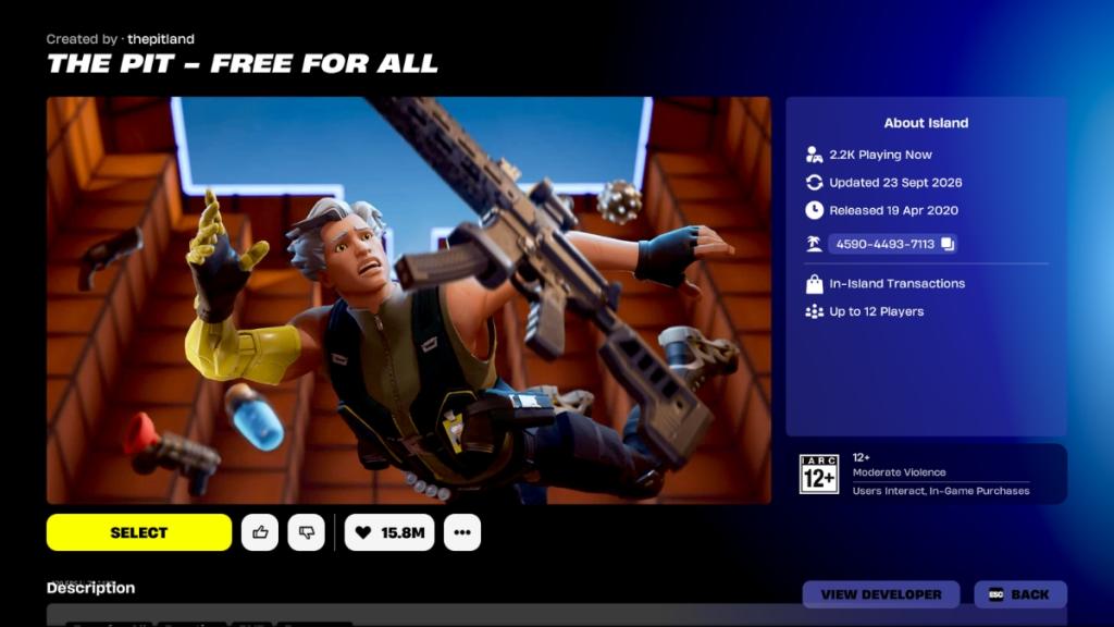 The Pit Map in Fortnite