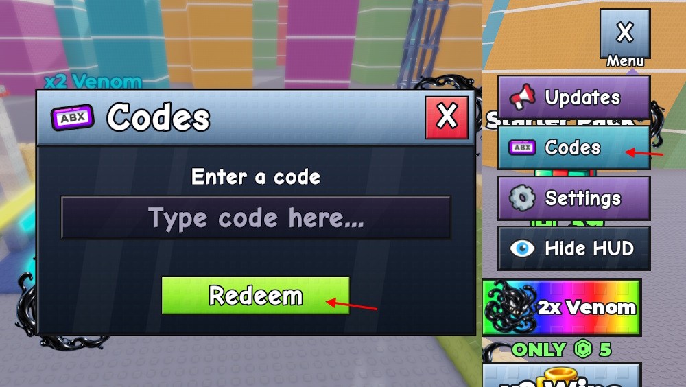 +1 Venom Evolution codes Redeem