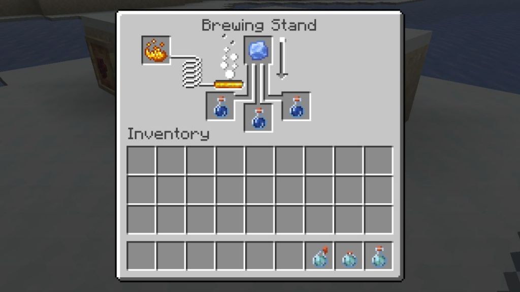 Add Ice Balls to craft the potion of freezing
