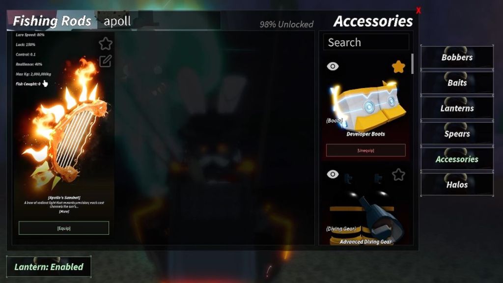 Apollo's Sunshot Rod Stats