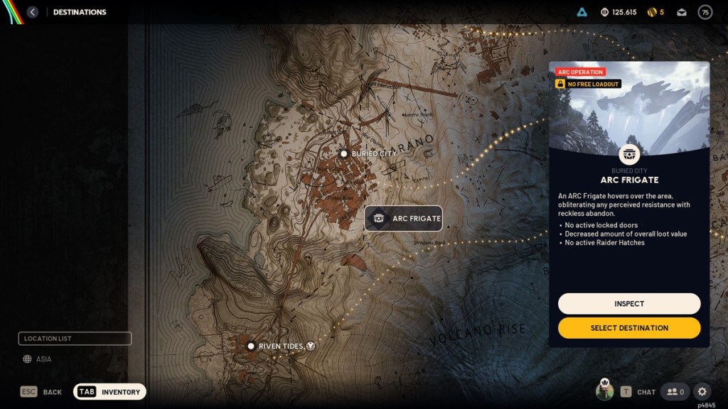Arc Raiders Frigate map conditions