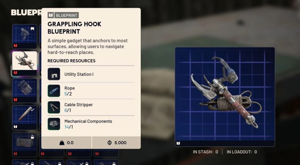 Arc Raiders Grappling Hook crafting recipe