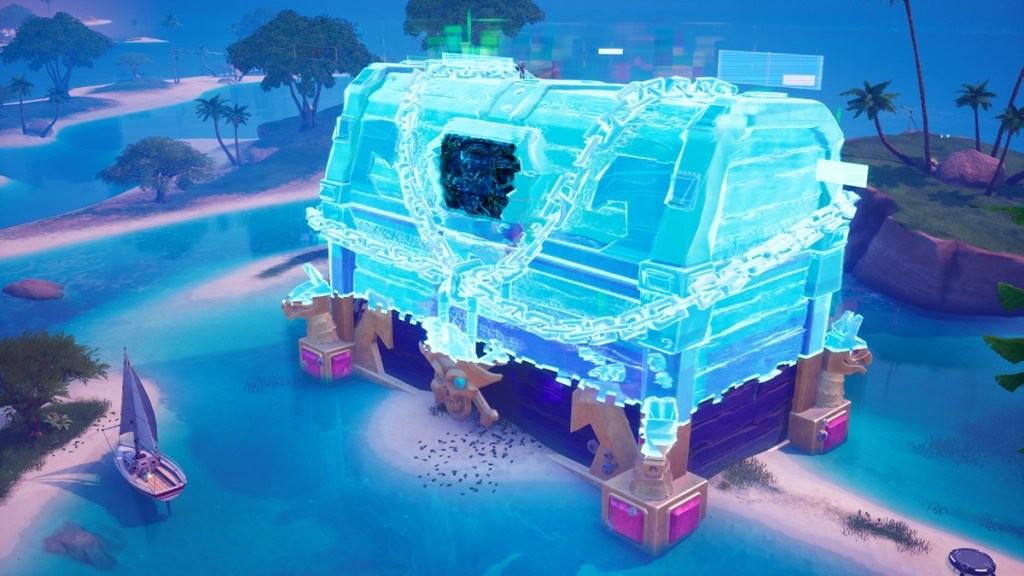 Arial view of One Piece chest in Fortnite