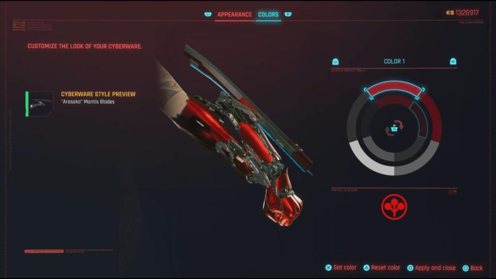 Cyberware customization in Cyberpunk 2077