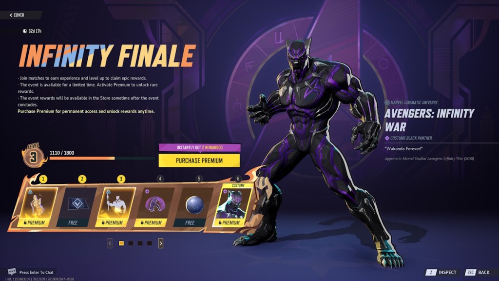 Avengers Infinity Finale Event Pass Page 1 Rewards