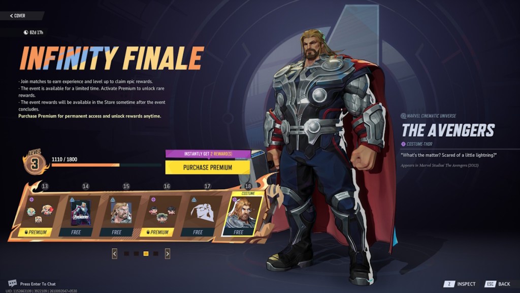 Avengers Infinity Finale Event Pass Page 3 Rewards
