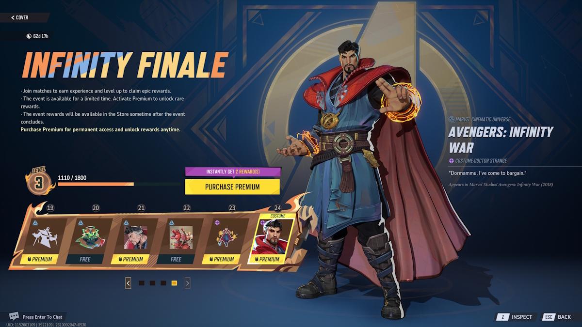 Avengers Infinity Finale Event Pass Page 4 Rewards