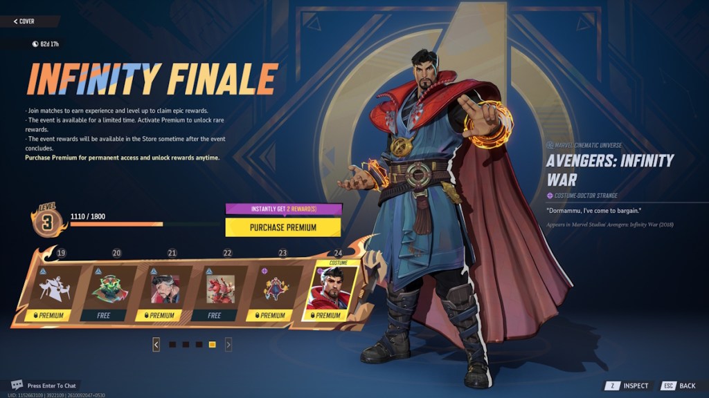 Avengers Infinity Finale Event Pass Page 4 Rewards