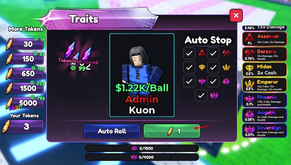 Blue Lock Farm traits reroll