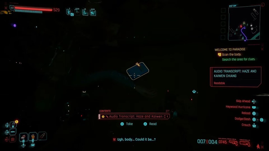 Cyberpunk 2077_ Welcome to Paradise search for clues