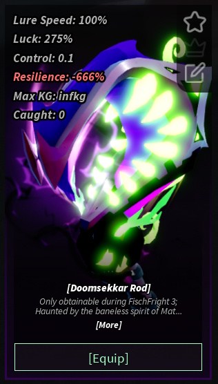 Doomsekkar Rod stats Fisch