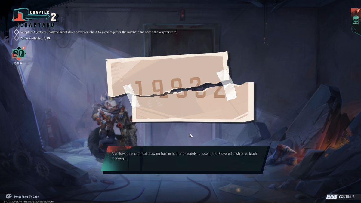 Door Code clue in Scrapyard chapter in Marvel Rivals Night of Illusions event