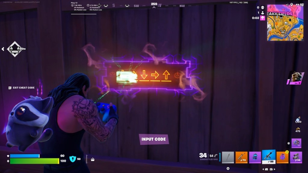Entering Trick or Treat Cheat Codes in Fortnite