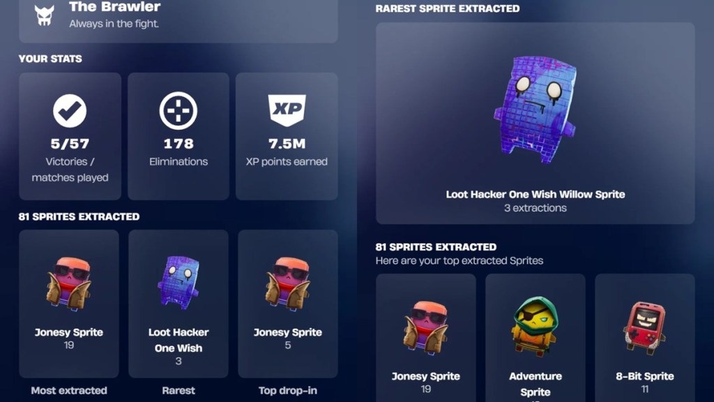Fortnite Chapter 7 Override Recap Sprite stats