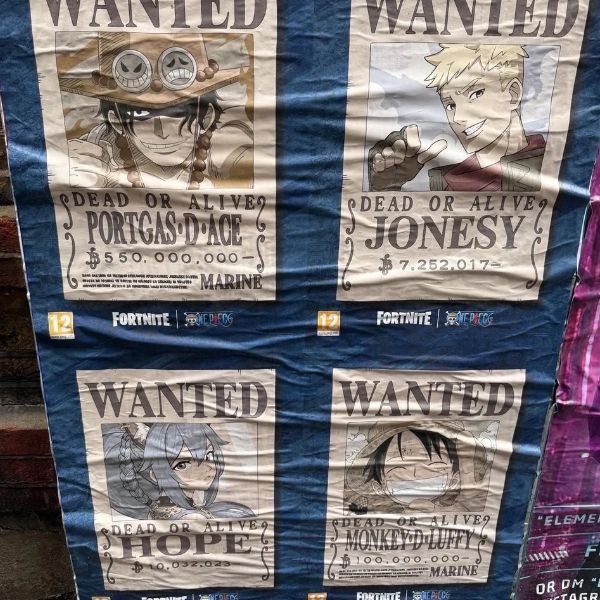 Fortnite One Piece collab wanted posters