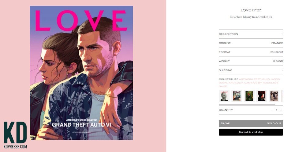 GTA 6 LOVE Magazine Issue Sold out