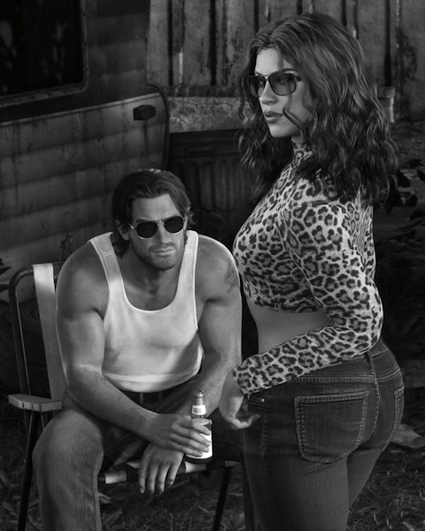 GTA 6 LOVE magazine Lucia Jason B&W