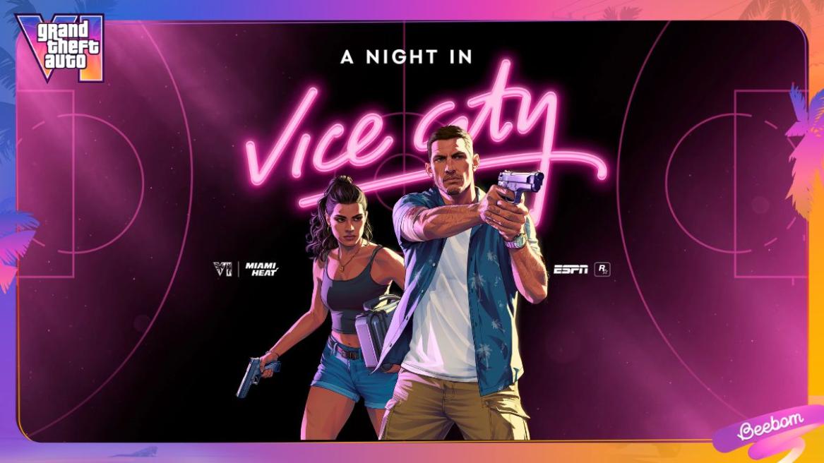 GTA 6 Miami Heat Vice City collab court with Jason and Lucia