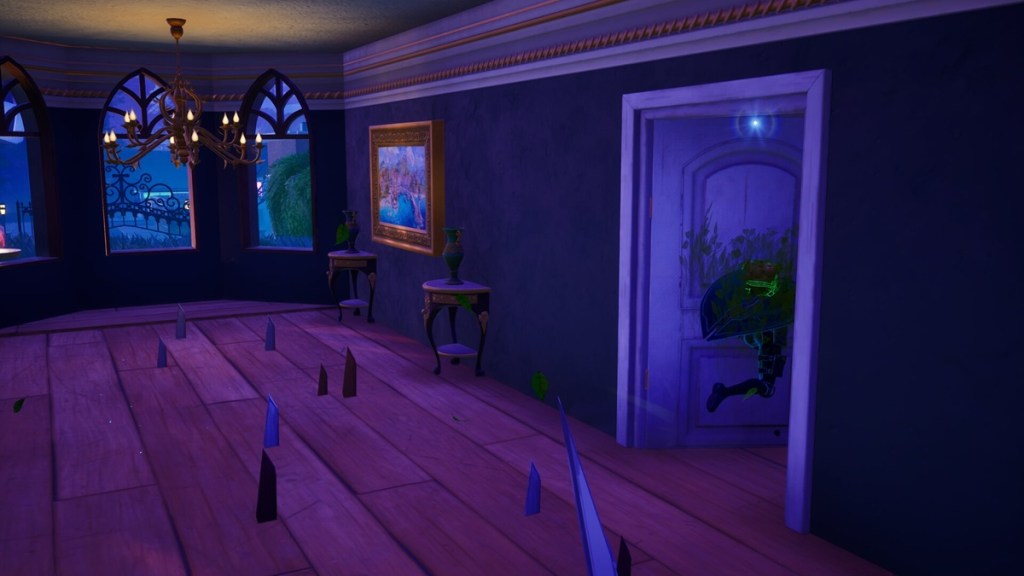 Go left once inside the large building in Fortnite