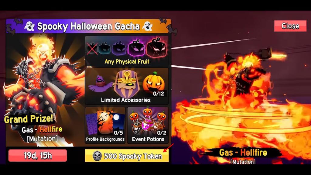 Hellfire Gas mutation gacha Blox Fruits