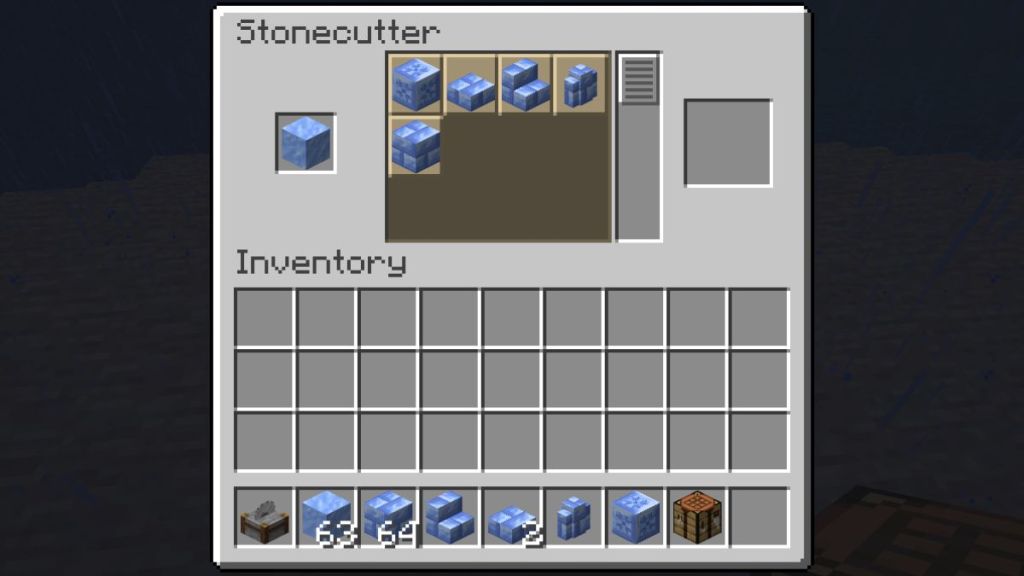 How to Craft Packed Ice Bricks in Minecraft using stonecutter