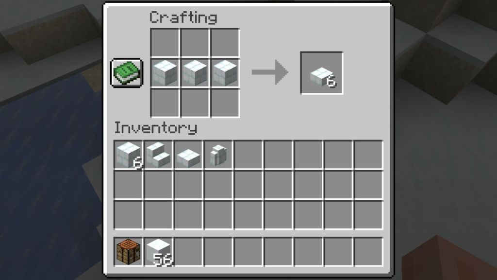 How to Make Snow Brick Block Slabs in Minecraft