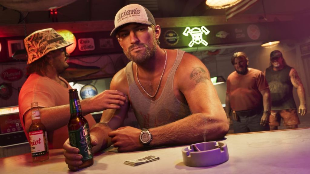 Jason sitting in a night bar in GTA 6