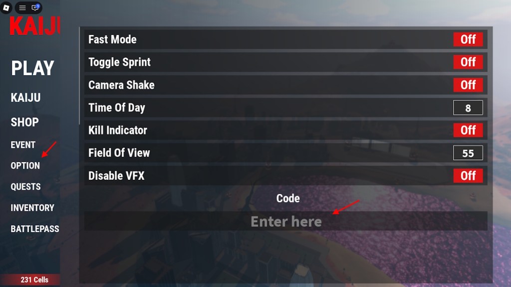 Kaiju Alpha codes