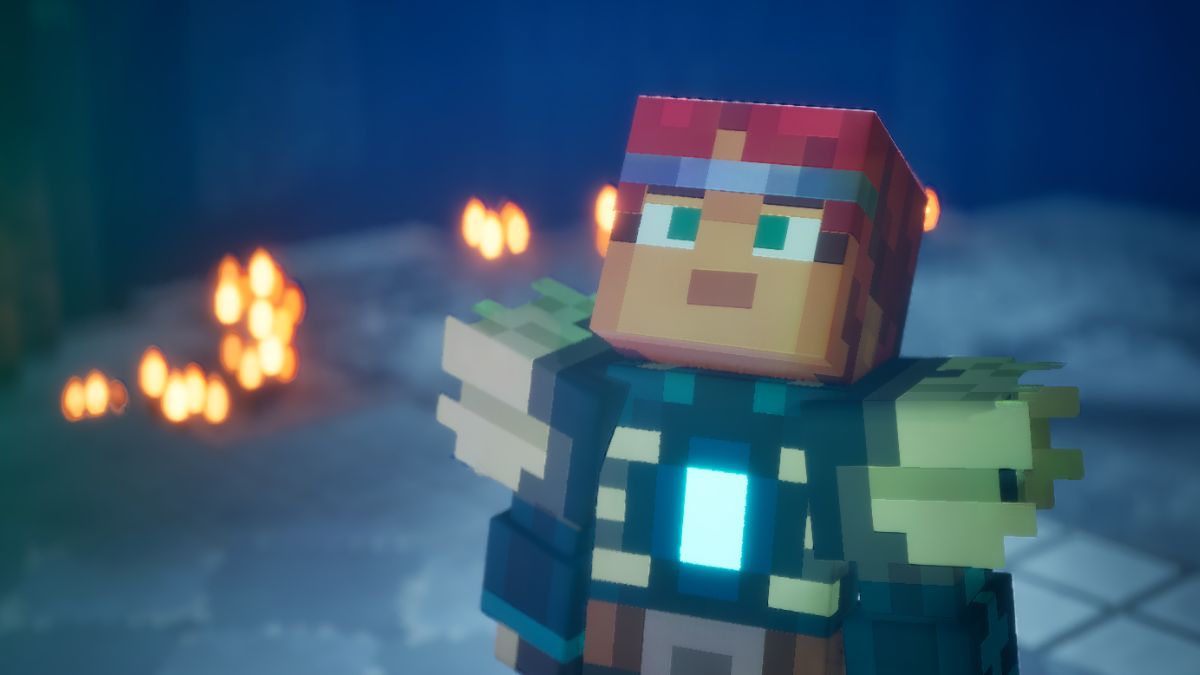 Minecraft Dungeons 2 hero discovering the portal to sift