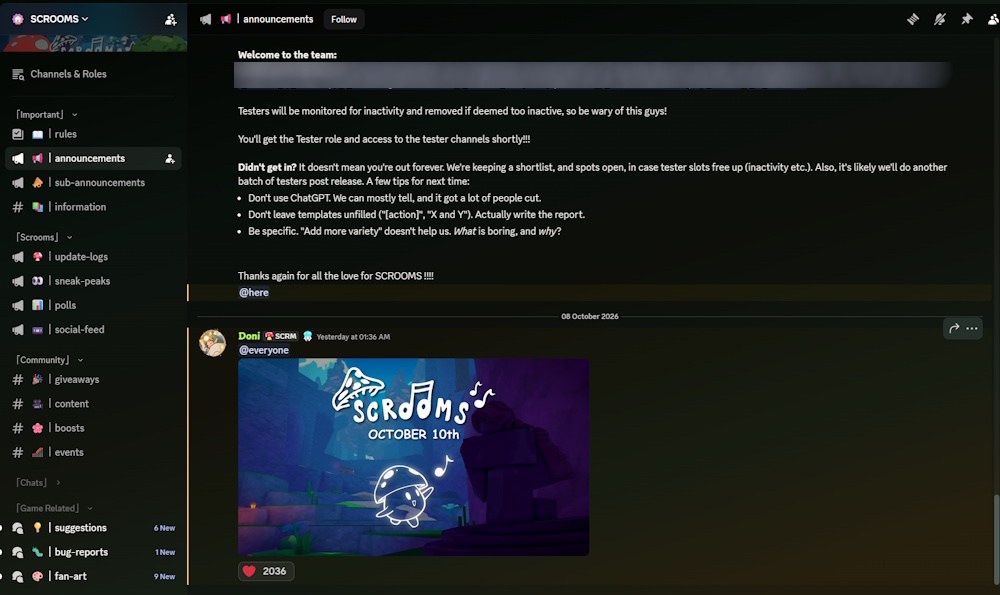 Scrooms official Discord image