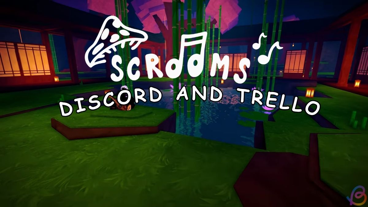 Scrooms official logo with Discord and trello text