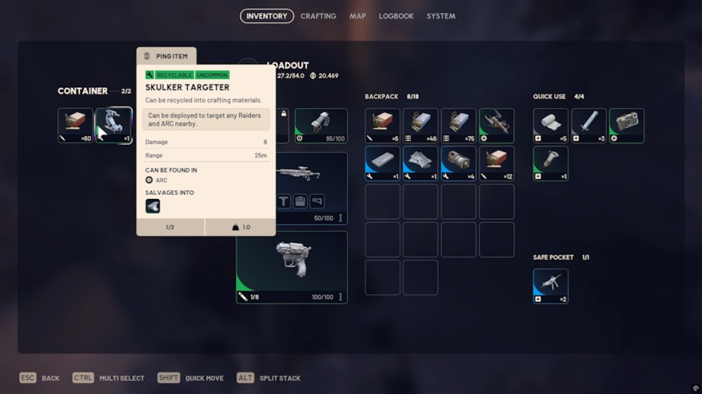 Skulker loot in Arc Raiders