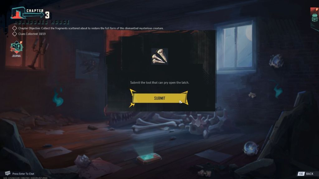 Submitting the tool that can pry open the latch in Abandoned House chapter in Marvel Rivals Night of Illusions event