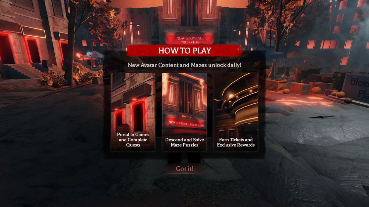 Panel HOW TO PLAY di hub The Hollow lengkap dengan peta lantai dan penjelasan tiket