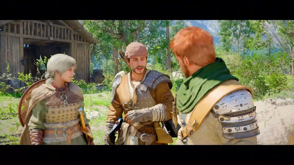 Three comrades in the Greymane Camp in Crimson Desert