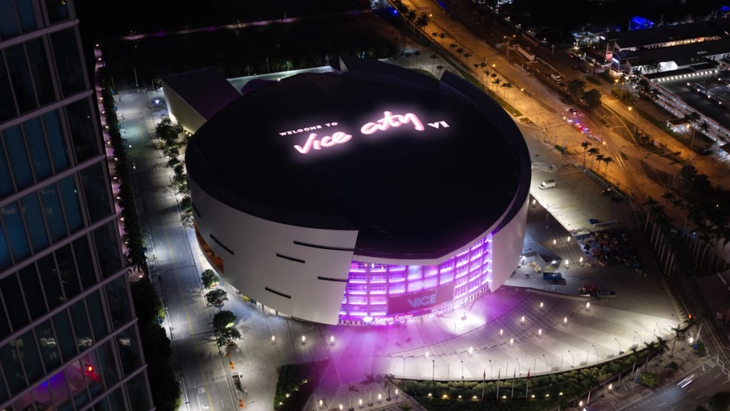 Vice City branding at the Kaseya Center
