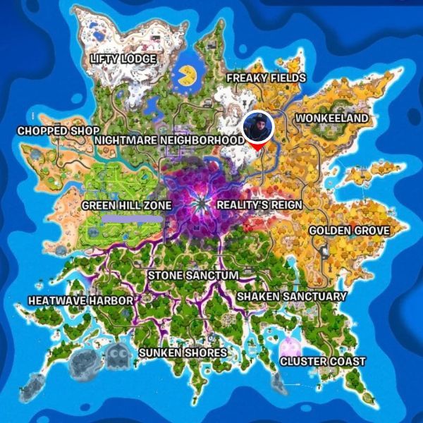 Yeat's location in Fortnite