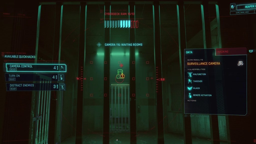 Hacking Camera and taking control from prison in Cyberpunk 2077