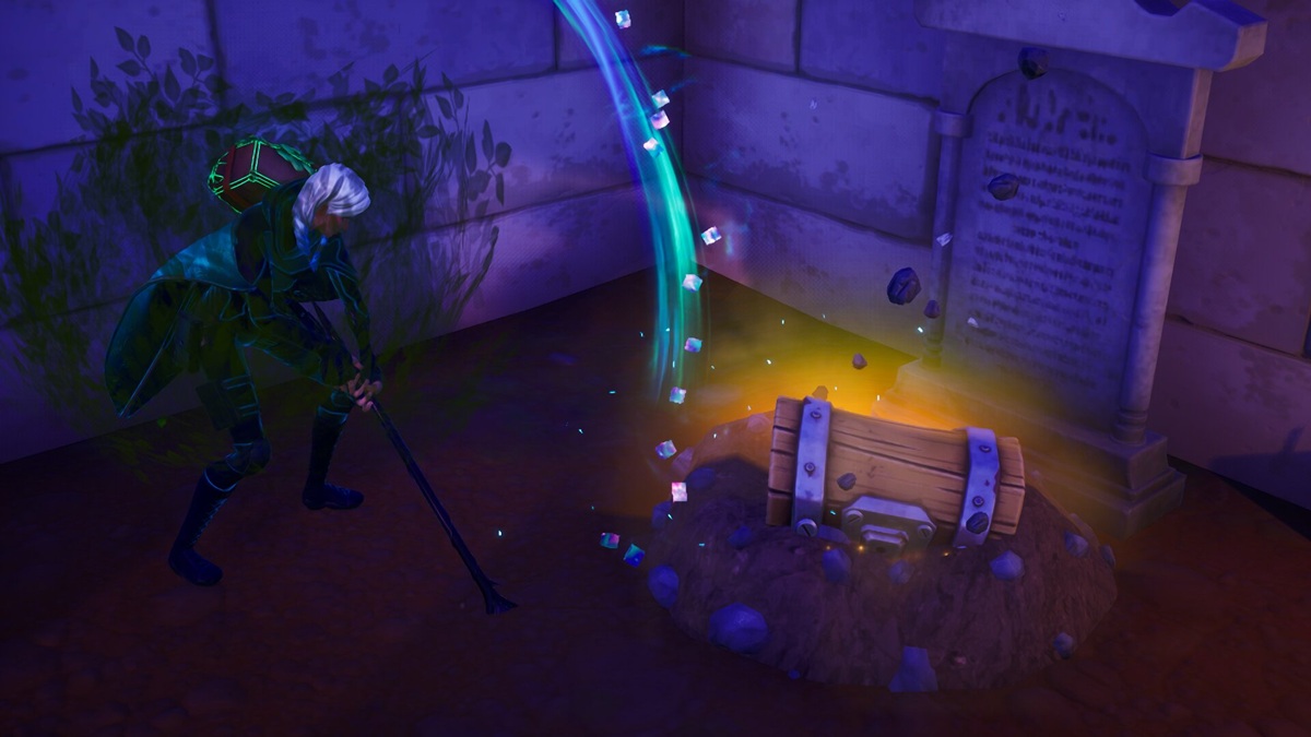 digging up buried chest in Fortnitemares 2026