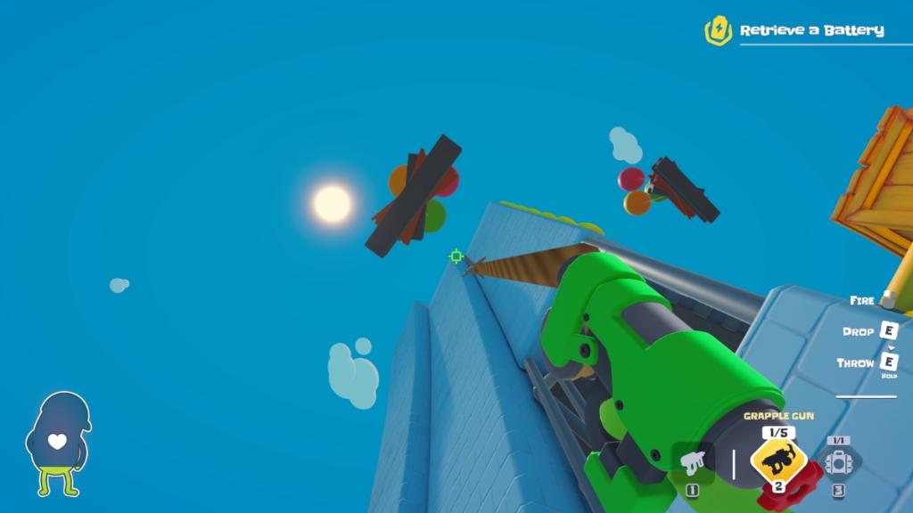 Player using grappling hook in Dumb Ways to Build