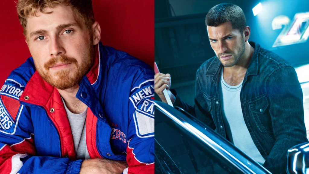 Dylan Rourke headshot (left), Jason Duval carjacking in GTA 6 (right).