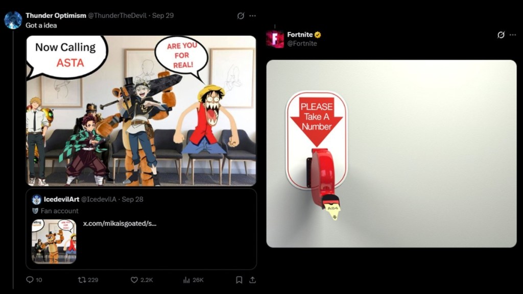 Fortnite Replying to Fan Post on X