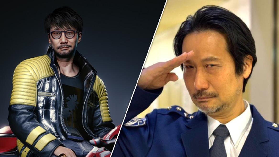Hideo Kojima's cameo in Cyberpunk 2077 (left), Hideo Kojima in VIVANT (right)