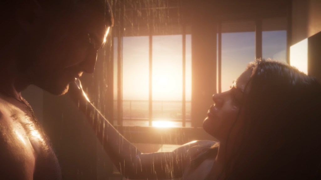 Jason and Lucia showering together, impacting GTA 6's smell system.