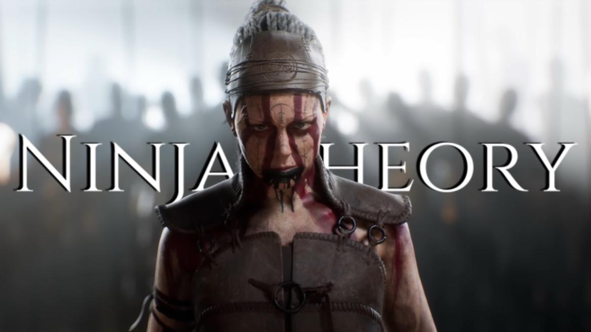 Ninja Theory logo with a screenshot from Hellblade 2: Senua's Saga.